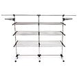 ID MARKET - Séchoir à linge vertical pliable 3 niveaux SUPRA capacité 50M avec tringle télescopique blanc et gris - vignette