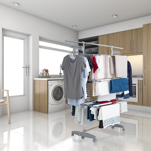KITCHEN MOVE - Séchoir à linge avec accessoires EXTRA 22M 3 niveaux - large