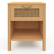 ID MARKET - Lot de 2 tables de chevet EDHEN 1 tiroir avec niche cannage et bois - vignette