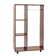 HOMCOM - Armoire penderie armoire de rangement mobile panneaux de particules coloris chêne moyen - vignette