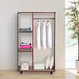 HOMCOM - Armoire penderie armoire de rangement mobile panneaux de particules coloris chêne moyen - vignette