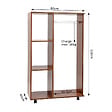 HOMCOM - Armoire penderie armoire de rangement mobile panneaux de particules coloris chêne moyen - vignette