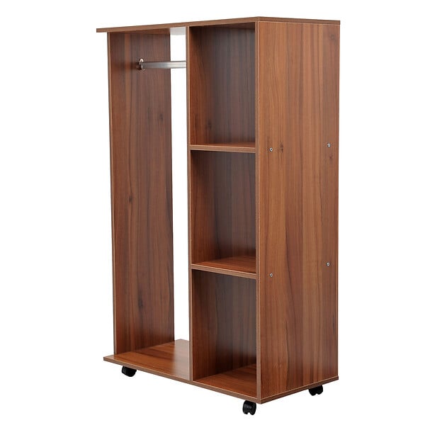 HOMCOM - Armoire penderie armoire de rangement mobile panneaux de particules coloris chêne moyen - large