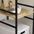 HOMCOM - Penderie portant à vêtements style industriel en métal avec tringle et 4 étagères - dim. 100L x 46L x 170,5H cm - métal aspect chêne clair - vignette