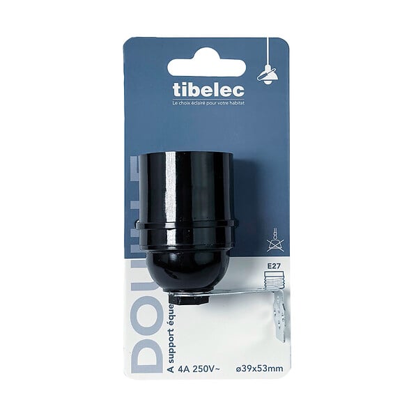 TIBELEC - Douille E27 lisse femelle 10 1 equerre fixation - large