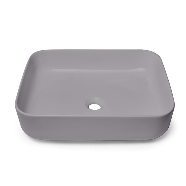SWISS AQUA TECHNOLOGIES - Swiss Aqua Technologies Set Vasque Infinitio à poser 50x39 cm + Bonde, Gris mat (SATINF5039LGRM-SET_BP) - large
