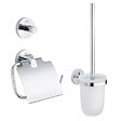 GROHE - Grohe Essentials Set d’accessoires 3 en 1 : Patère murale + Brosse WC et support + Support papier-toilette, chrome (40407001) - vignette