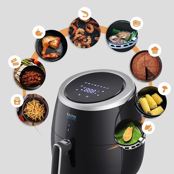 KITCHEN MOVE - Friteuse électrique sans Huile STORM Noir Polypropylène 2000W - large