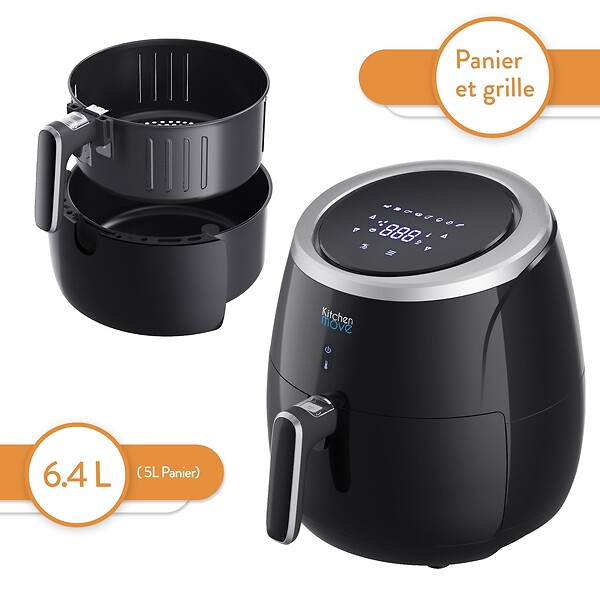 KITCHEN MOVE - Friteuse électrique sans Huile STORM Noir Polypropylène 2000W - large