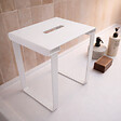 AURLANE - SIEGE DE DOUCHE EN INOX BLANC MAT - 40x30x46 cm - vignette