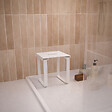 AURLANE - SIEGE DE DOUCHE EN INOX BLANC MAT - 40x30x46 cm - vignette