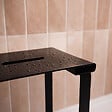 AURLANE - SIEGE DE DOUCHE EN INOX NOIR MAT - 40x30x46 cm - vignette
