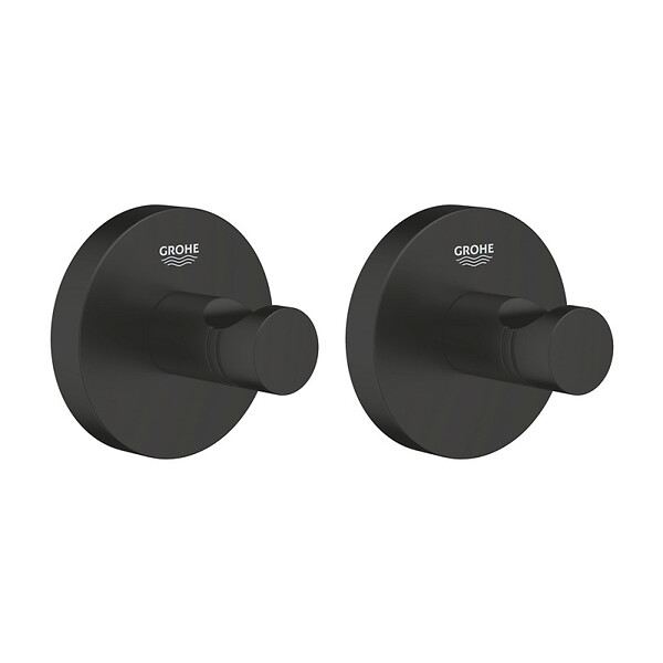 GROHE - Lot de deux START patère mural, noir mat (411732430-GroheBlackDuo) - large