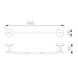 SIKO - Siko Simple Porte-serviettes barre, 60cm, Chrome (SIM23) - vignette