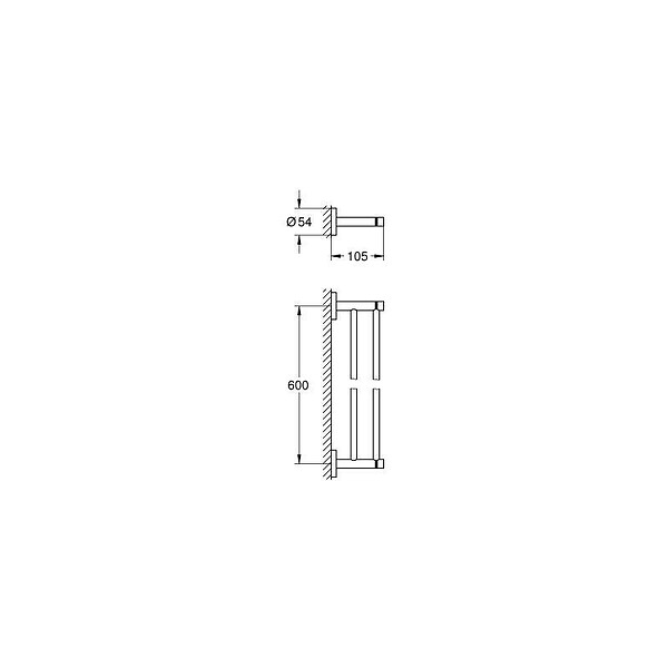 GROHE - Grohe ESSENTIALS - Porte serviettes double (40802001) - large