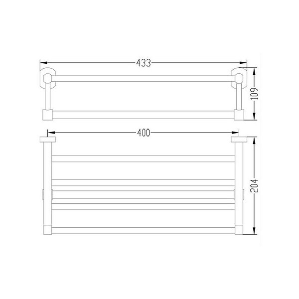 OPTIMA - Cube Way Porte-serviette mural en métal, Chrome (SPI31) - large