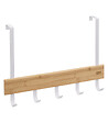 5 FIVE SIMPLY SMART - Porte-serviettes de porte 5 accroches en métal Blanc et Bambou - vignette