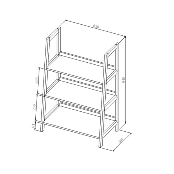 NATUREL - Etagère sur pied Naturel Home 63x94x36,4 cm, bois  (HOMEPOL3) - large