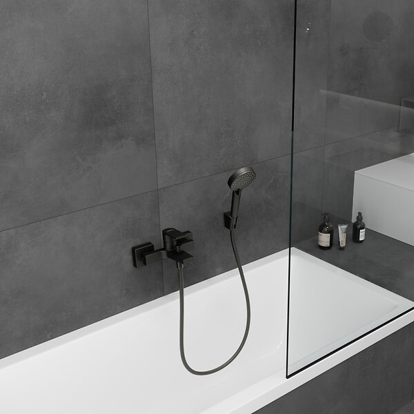 HANSGROHE - Vernis Shape Mitigeur bain/douche avec cartouche céramique, Noir mat (71450670) - large