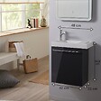 PLANETE BAIN - Pack lave-mains gris anthracite + Lave-mains en céramique + mitigeur - vignette