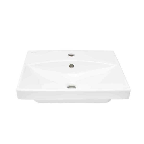 SWISS AQUA TECHNOLOGIES - Brevis Lavabo suspendu avec trou pour robinetterie au milieu, 50,5x40x14cm (SATBRE5040S) - large