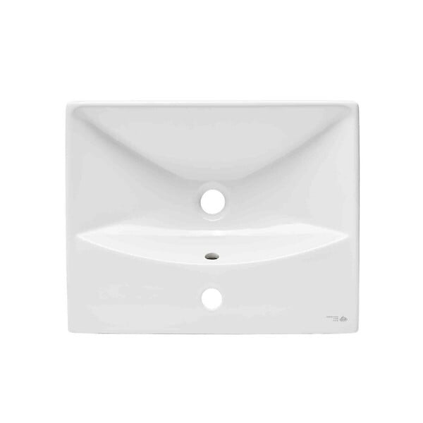SWISS AQUA TECHNOLOGIES - Brevis Lavabo suspendu avec trou pour robinetterie au milieu, 50,5x40x14cm (SATBRE5040S) - large