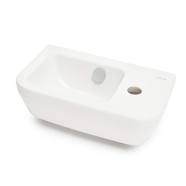 VITRA - Vitra  Integra Lave-mains 37x22 cm avec trou pour robinetterie sur la droite, Blanc (7091-003-0029) - large