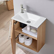 PLANETE BAIN - Meuble lave-mains pour wc finition chêne oak avec robinet eau froide - vignette
