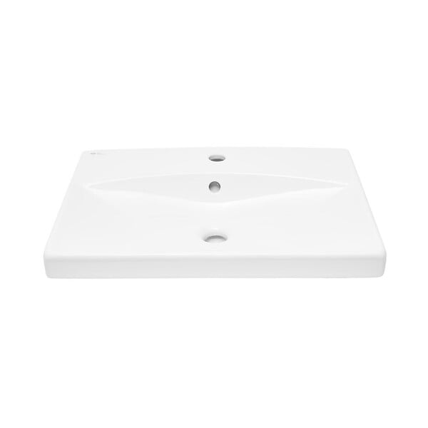 SWISS AQUA TECHNOLOGIES - Brevis Lavabo suspendu avec trou pour robinetterie au milieu, 60x45x14cm (SATBRE6045S) - large