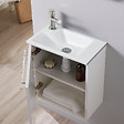 PLANETE BAIN - Meuble lave-mains pour wc blanc design avec robinet eau froide - vignette