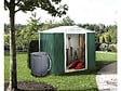 HABITAT ET JARDIN - Abri de jardin métal - "Rosas " - 4,07 m² avec récupérateur d'eau et gouttière - Vert - vignette
