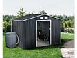 HABITAT ET JARDIN - Abri de jardin métal -"Vegas" - 7.06 m² avec gouttière et récupérateur d'eau - Gris - vignette