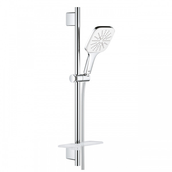 GROHE - Ensemble VITALIO SMARTACTIVE GROHE 26596000 130 CUBE - douchette 3 jets + barre 60 cm + flexible 175 cm - chrome - large