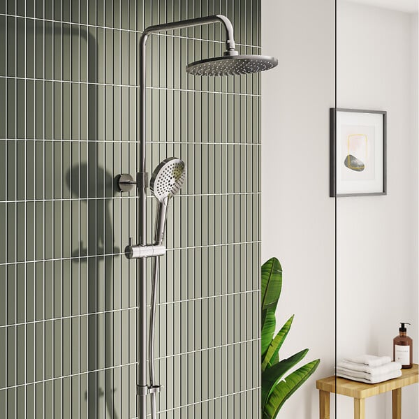 VITRA - Colonne bain douche thermostatique Aquaheat Joy 220 + Nettoyant Briochin - large