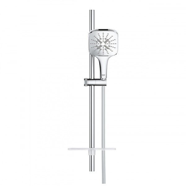 GROHE - Ensemble VITALIO SMARTACTIVE 130 CUBE GROHE 26584000 douchette 3 jets + barre 60 cm + flexible 175 cm - chrome - large