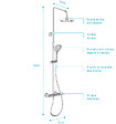 AURLANE - Colonne de douche Mécanique finition Chrome 133x26x52 cm - MOLLY CHROME - vignette