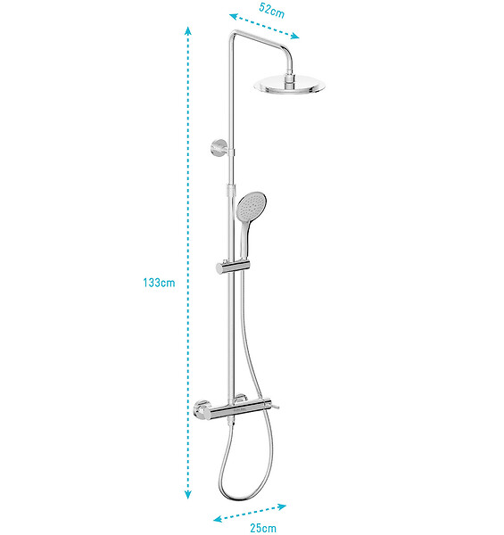 AURLANE - Colonne de douche Mécanique finition Chrome 133x26x52 cm - MOLLY CHROME - large