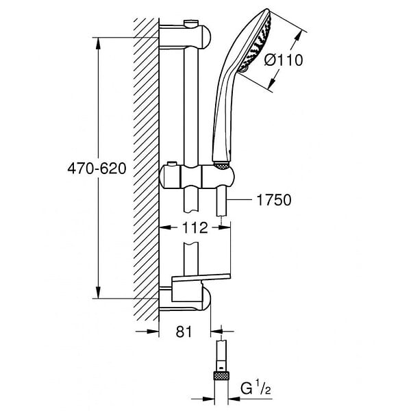GROHE - Grohe Euphoria 110 Champagne  Set de douche, 3 jets (27232001) - large