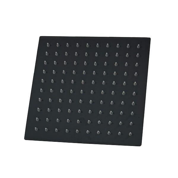 AICA SANITAIRE - AICA colonne de douche thermostatique noir mat avec douche de tête carrée 20X20cm, réglable en hauteur 73-115 cm - large