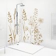 99DECO - Lot de 2 panneaux de douche en aluminium (90x220 & 120x220 cm) + profilés blanc - Vegetalist - Marron - vignette
