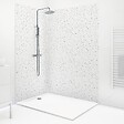99DECO - Lot de 2 panneaux de douche en PVC (90x220 & 120x220 cm) + profilés blanc - Terrazzo Mineral - Multicolore - vignette