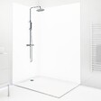 99DECO - Lot de 2 panneaux de douche en PVC (90x220 & 120x220 cm) + profilés blanc - Essentiel - Blanc - vignette