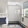 CERAMIA - Ceramia PURA Porte de douche 140x195cm coulissante anticalcaire avec profilés Chrome brillant (CERAHP140C) - vignette