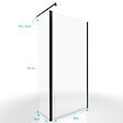 AURLANE - Paroi de Douche et Volet Pivotant 90+40x200 cm - Verre Transparent - Barre de Fixation Noire - vignette