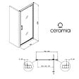 CERAMIA - Ceramia Zenith Porte de douche 80x195cm pivotante anticalcaire avec profilés Noir mat (CERAHZ80B) - vignette