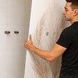 99DECO - Lot de 2 panneaux de douche en aluminium (90x220 & 120x220 cm) + profilés blanc - Pampa - Marron - vignette
