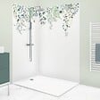 99DECO - Lot de 2 panneaux de douche en aluminium (90x220 & 120x220 cm) + profilés blanc - Flowers in Rain - Multicolore - vignette