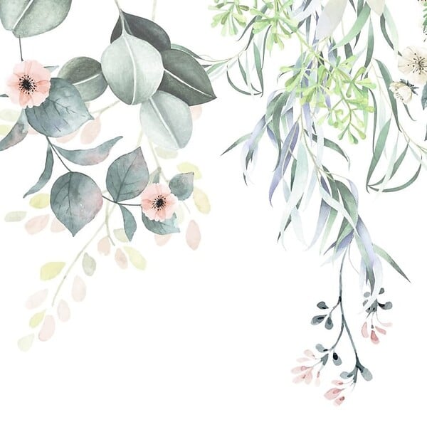 99DECO - Lot de 2 panneaux de douche en aluminium (90x220 & 120x220 cm) + profilés blanc - Flowers in Rain - Multicolore - large