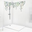 99DECO - Lot de 2 panneaux de douche en aluminium (90x220 & 120x220 cm) + profilés blanc - Flowers in Rain - Multicolore - vignette