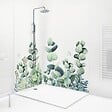 99DECO - Lot de 2 panneaux de douche en PVC (90x220 & 120x220 cm) + profilés blanc - Motif végétal - Vert et Blanc - Quiétude - vignette